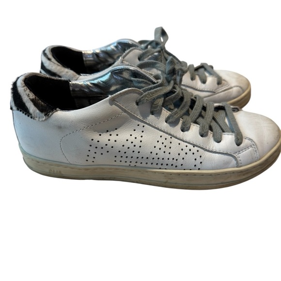 P448 White and Gray Zebra Perforated Sneakers - Picture 6 of 6